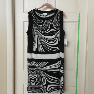 Nordstrom|Donna Morgan black and white pattern stretchy tank dress. Sz 16